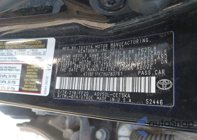 4T1BF1FK7HU783761: 43217074