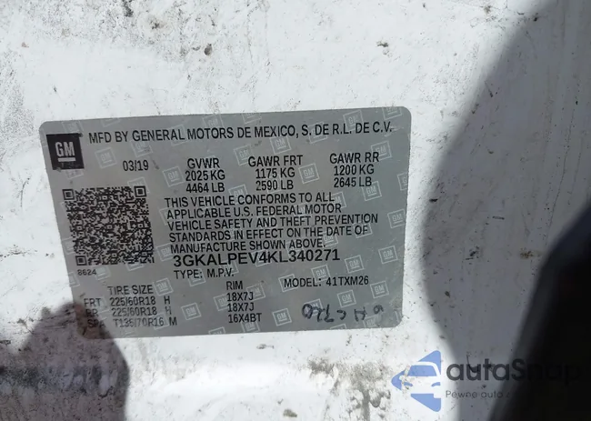 3GKALPEV4KL340271: 43217120