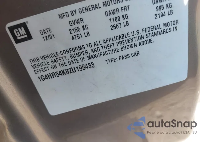 1G4HR54K82U198433: 43217259