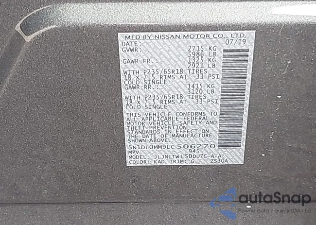 5N1DL0MM9LC506270: 43217308