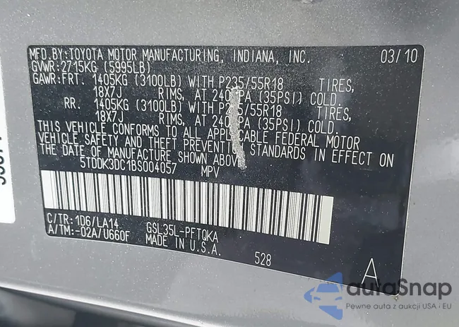 5TDDK3DC1BS004057: 43216560