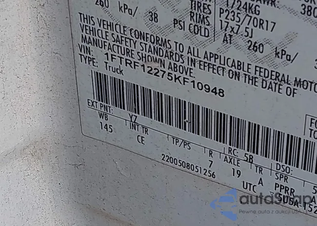 1FTRF12275KF10948: 43216644