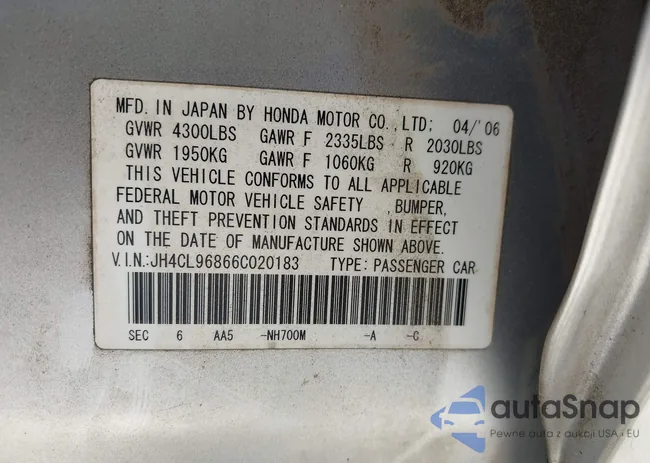 JH4CL96866C020183: 43216648