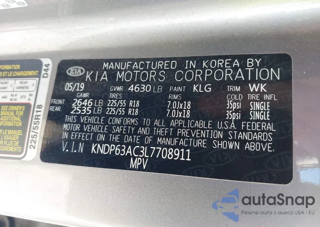 KNDP63AC3L7708911: 43216706