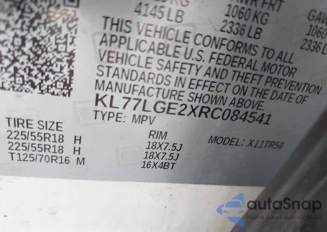 KL77LGE2XRC084541: 43217972