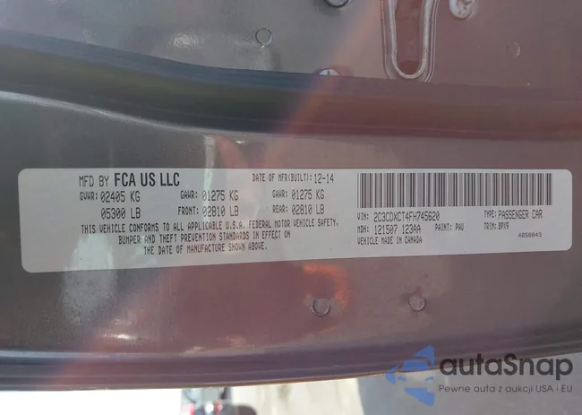 2C3CDXCT4FH745620: 43218170