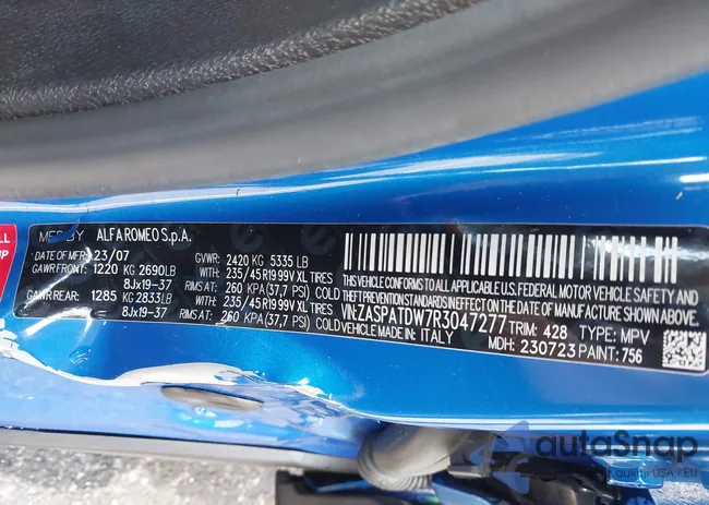 ZASPATDW7R3047277: 43218192