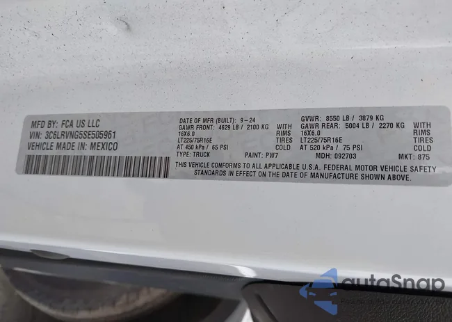 3C6LRVNG5SE505961: 43218194