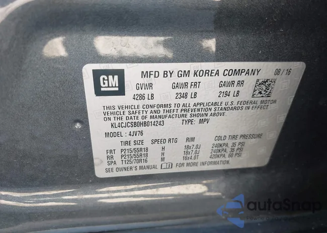 KL4CJCSB0HB014243: 43218209