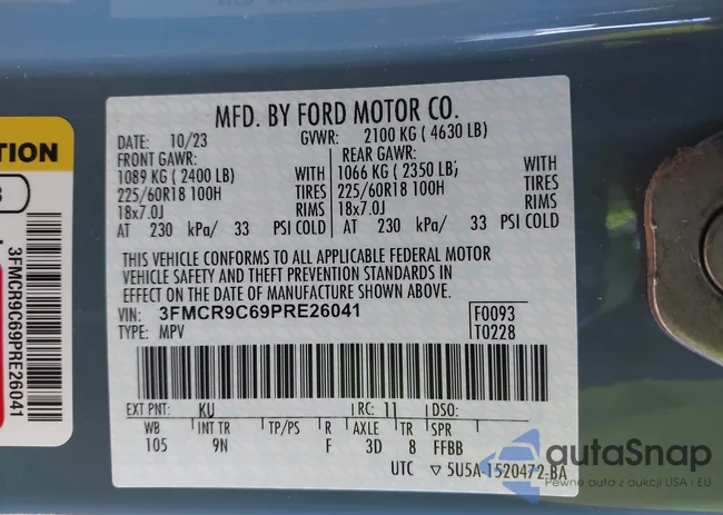 3FMCR9C69PRE26041: 43218296