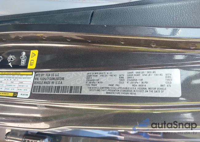 1C6HJTFG0ML587396: 43218345