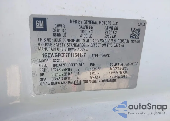 1GCWGFCF7F1154197: 43218439