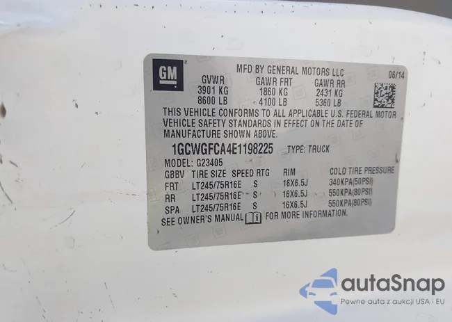 1GCWGFCA4E1198225: 43218453