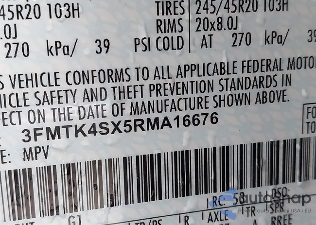 3FMTK4SX5RMA16676: 43218459