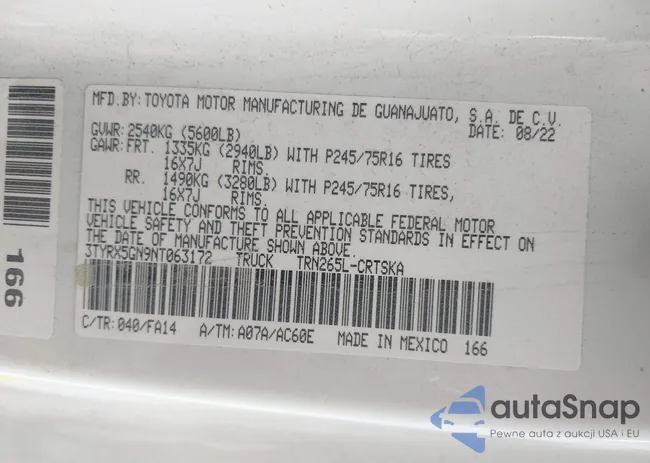 3TYRX5GN9NT063172: 43218504