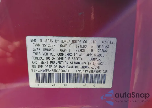 JHMGE8H55DC000691: 43218936