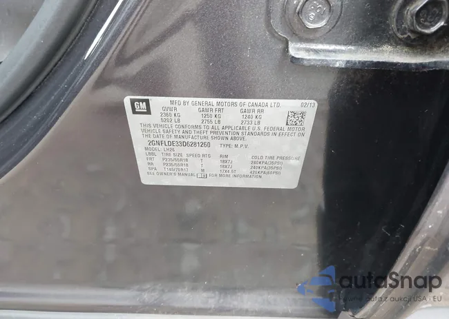 2GNFLDE33D6281260: 43218968