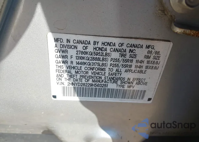 2HNYD28229H503251: 43218987