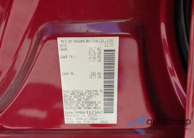 1N4AL3AP6GN312562: 43219020