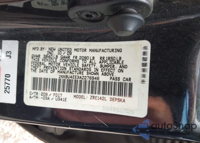 1NXBU4EE3AZ276946: 43219045