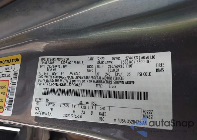 1FTER4EH2MLD03027: 43219100