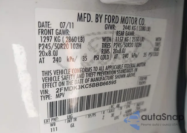 2FMDK3KC5BBB66595: 43219163