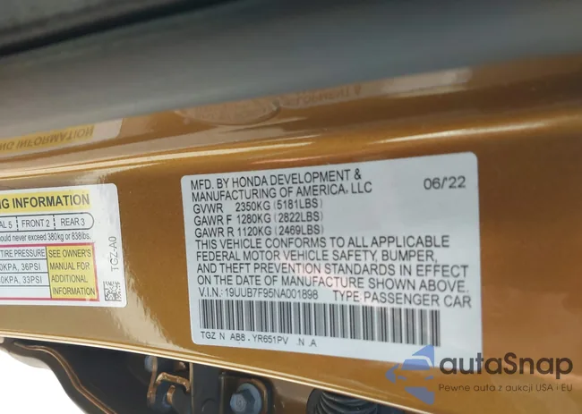 19UUB7F95NA001898: 43219201