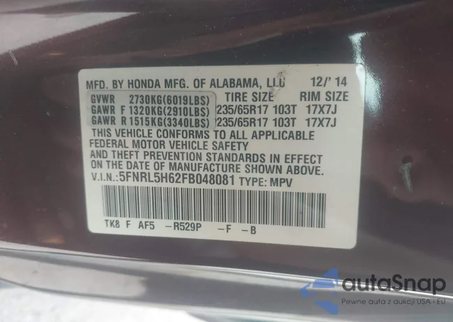 5FNRL5H62FB048081: 43219216