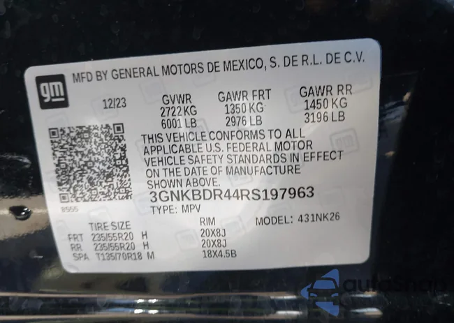 3GNKBDR44RS197963: 43219263