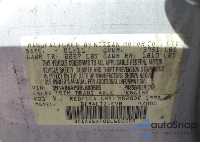 3N1AB6AP0BL680505: 43219334