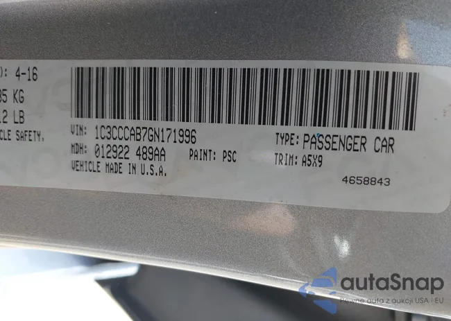 1C3CCCAB7GN171996: 43219374