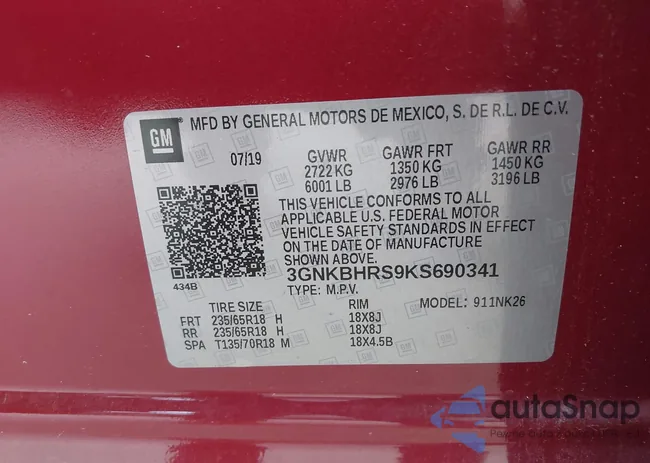 3GNKBHRS9KS690341: 43219454