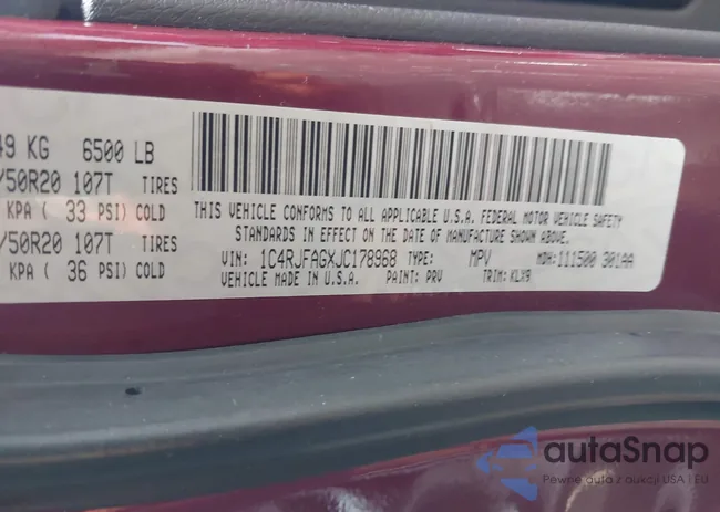 1C4RJFAGXJC178968: 43218570