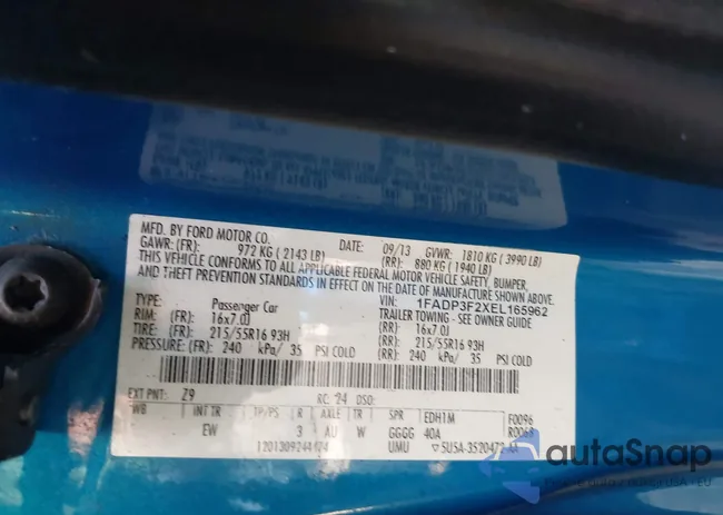 1FADP3F2XEL165962: 43218622