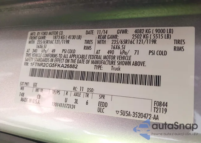 1FTNR2CG5FKA26882: 43218778