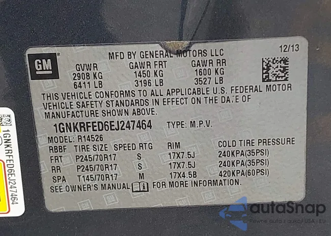 1GNKRFED6EJ247464: 43218831