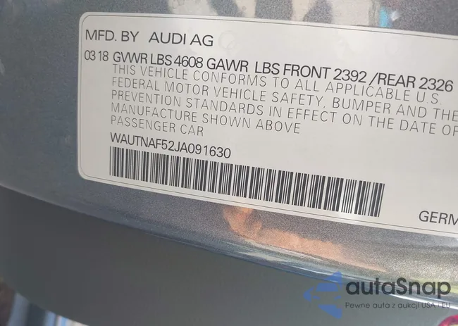 WAUTNAF52JA091630: 43218853