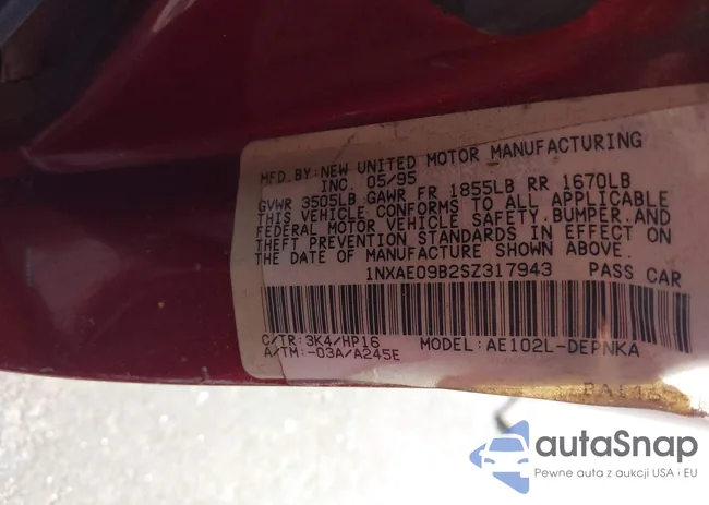 1NXAE09B2SZ317943: 43218865