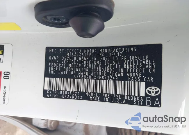 5YFBURHEXHP673249: 43220045