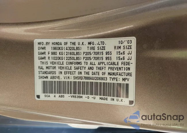 SHSRD78894U206903: 43220211
