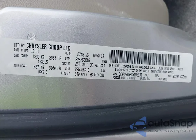 2C4RDGBG8CR199033: 43220256