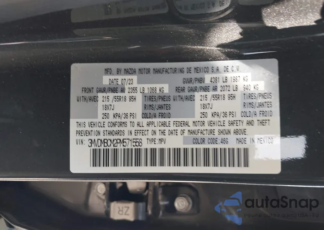 3MVDMBCM2PM571558: 43220429