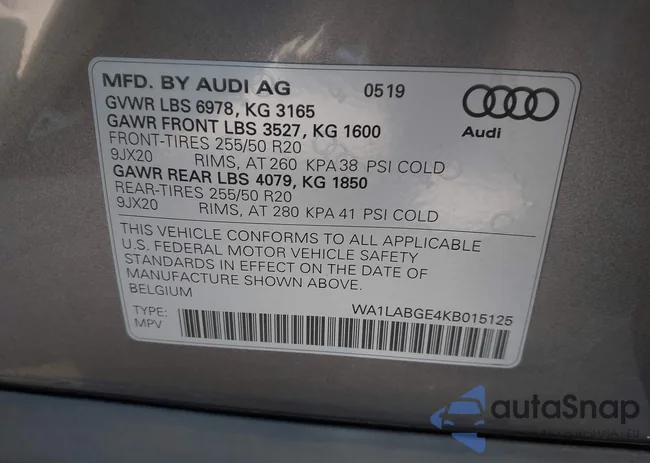 WA1LABGE4KB015125: 43220501