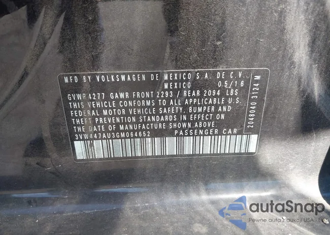 3VW447AU3GM064652: 43221133