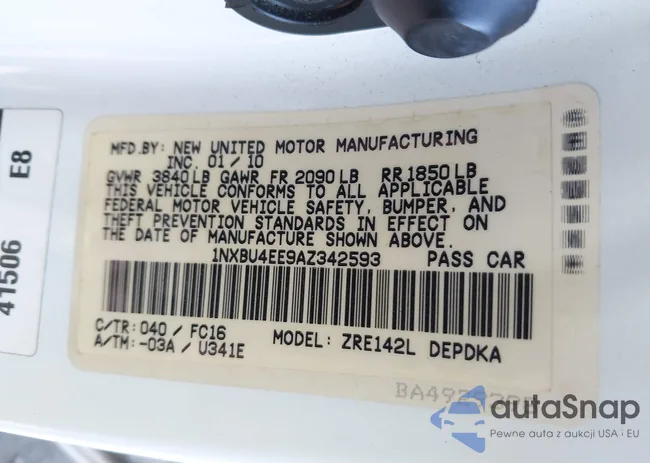 1NXBU4EE9AZ342593: 43221148