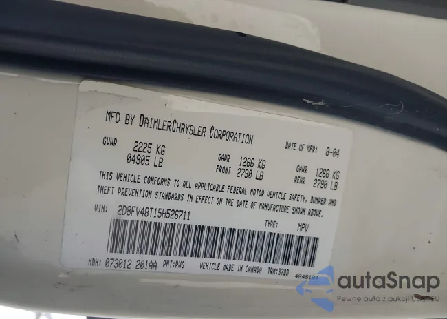 2D8FV48T15H526711: 43221242