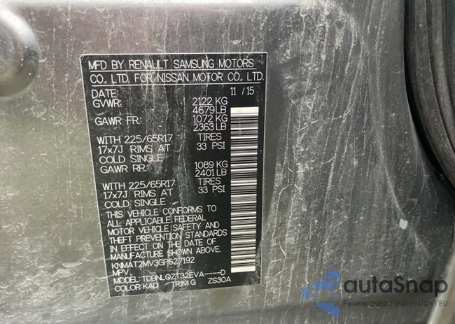 KNMAT2MV3GP627192: 43221266