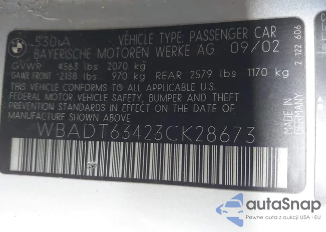 WBADT63423CK28673: 43221412