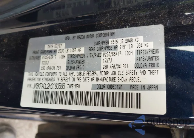 JM3KFACL2H0180586: 43221427