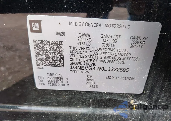 1GNEVGKW0LJ322595: 43221448